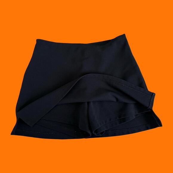 90's vintage black bodycon micro mini skort SMALL - Picture 2 of 5